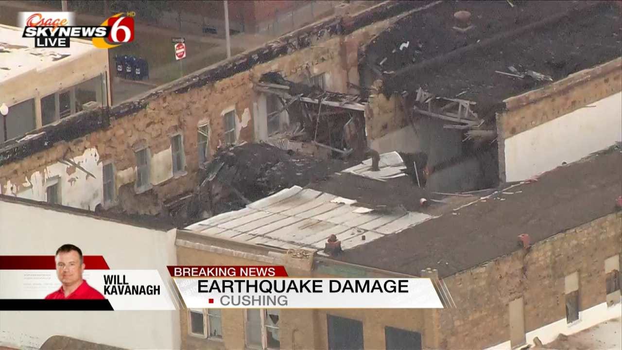 Osage SkyNews 6 HD Flies Over Cushing Earthquake Damage