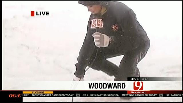 Reporter Abby Broyles Reports On Winter Storm In Woodward