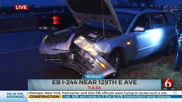 UPDATE: Lanes Closed On EB I-244 Due To Multi-Vehicle Crash