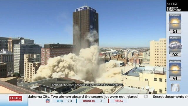 Former South African Bank Demolished