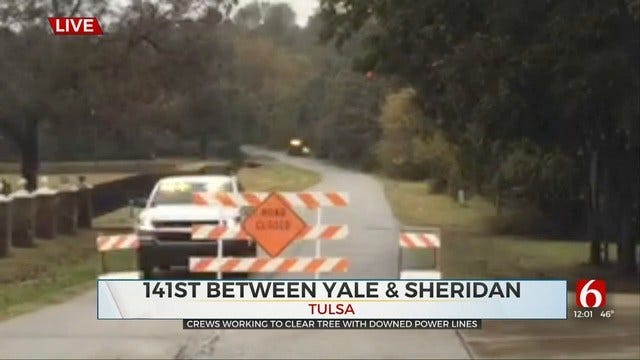 Bixby Reports Downed Power Lines Block 141st Between Yale And Sheridan