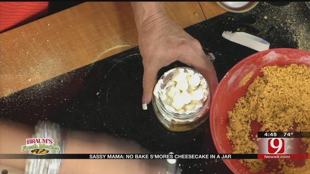 No Bake S'mores Cheesecake in a Jar