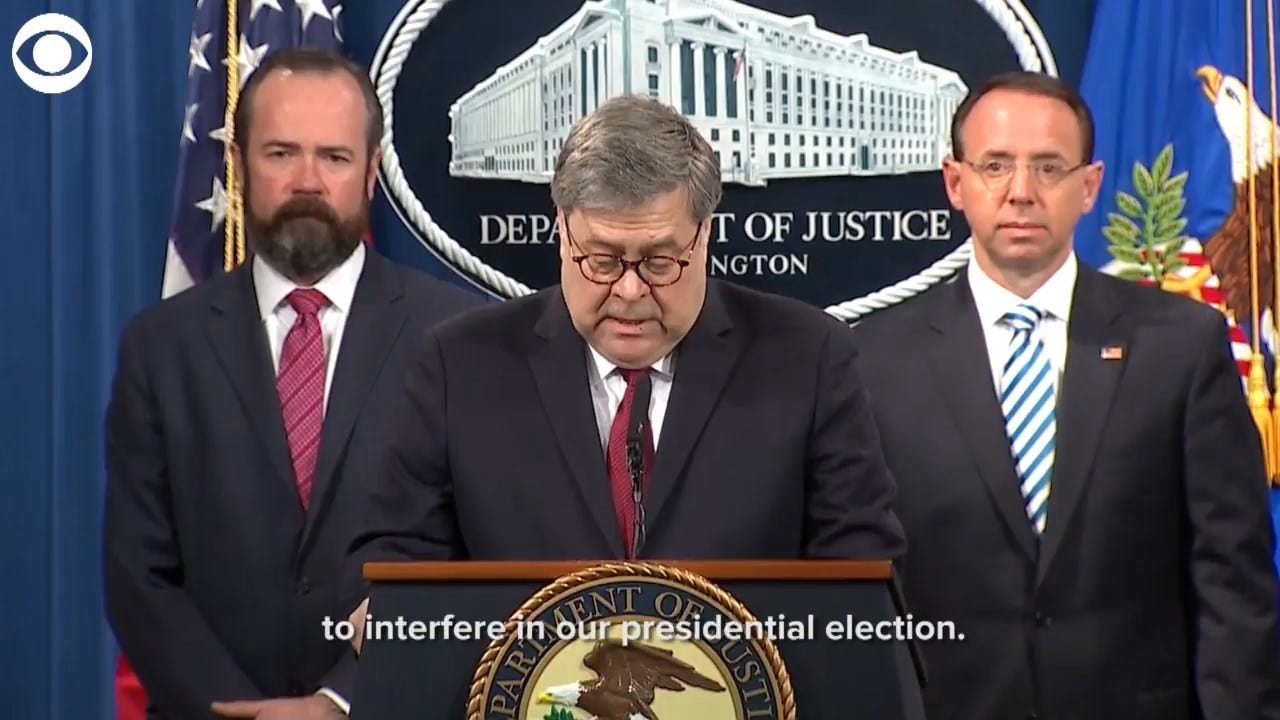 AG Barr: No Coordination Between Russians, Any American