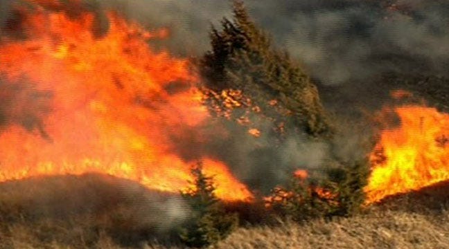 WEB EXTRA: Grassfire Consumes Logan County Vegetation