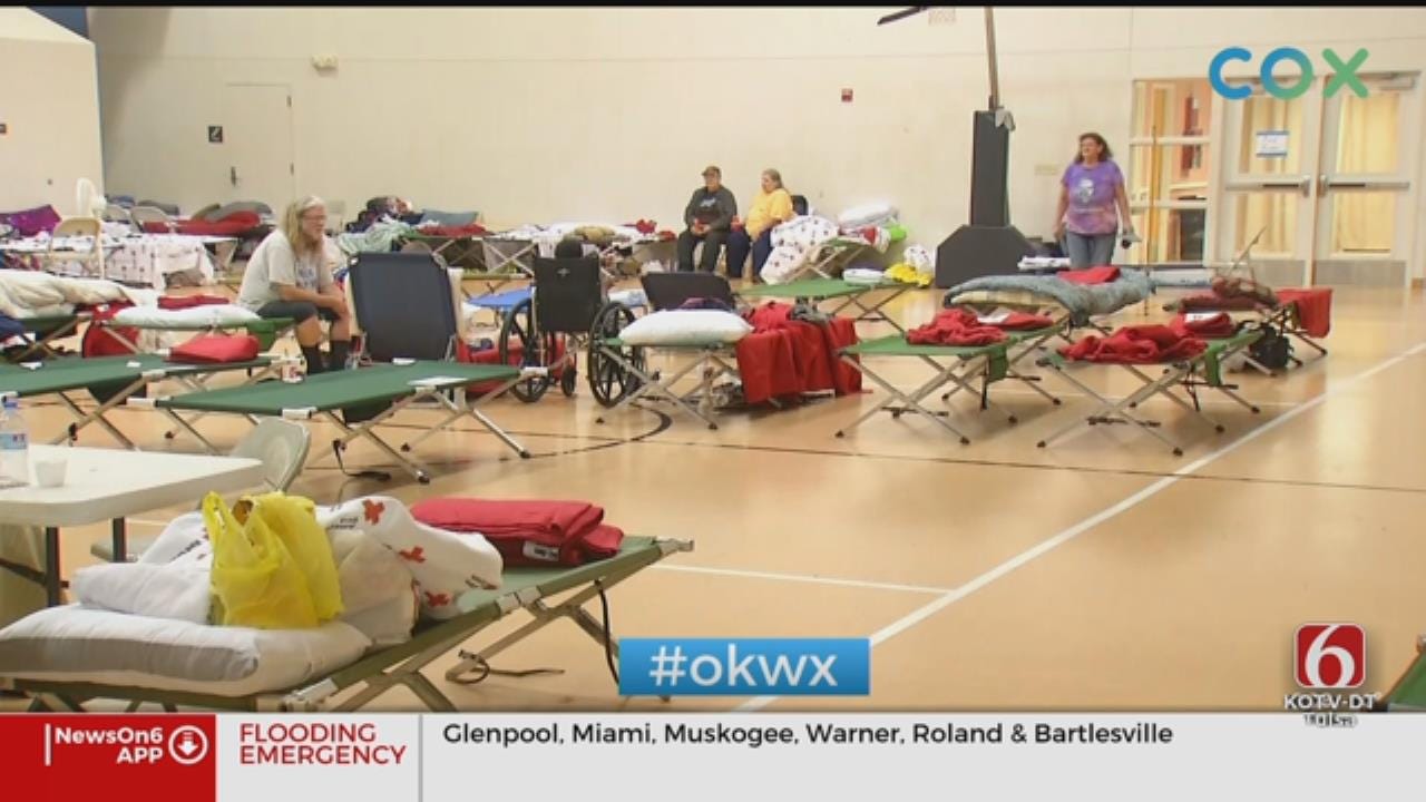 Flooding Evacuees Taking Shelter In Church East Of Downtown