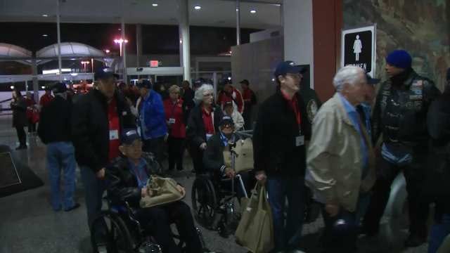 WEB EXTRA: Video Of Oklahoma Veterans Arriving At Tulsa International Airport