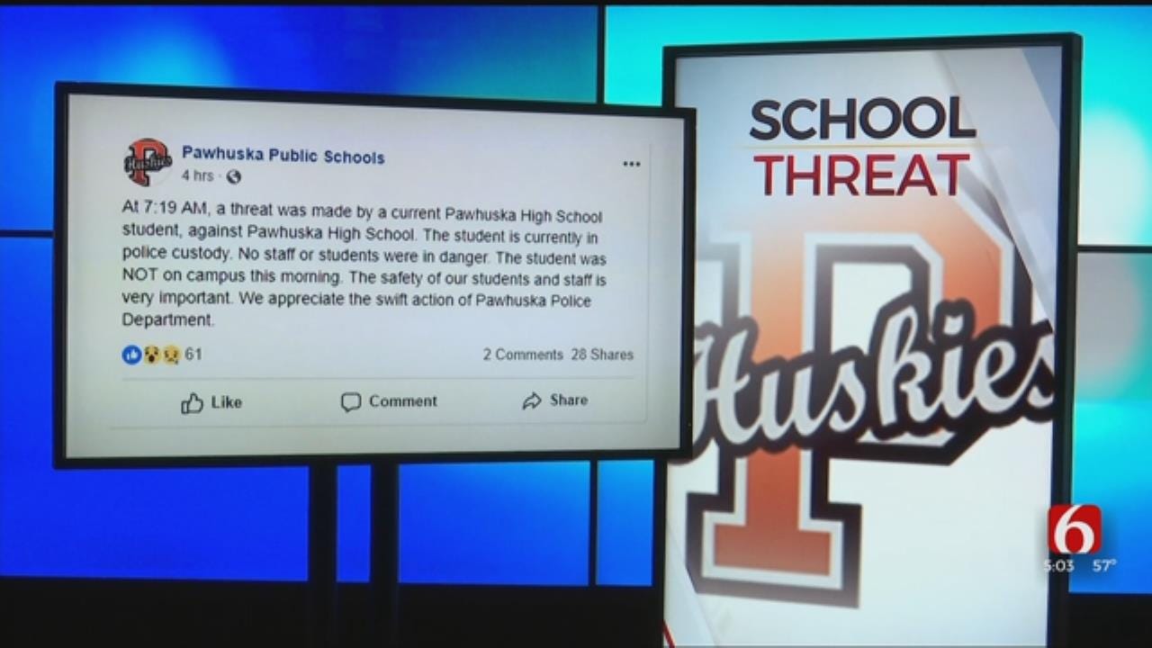 Pawhuska Student In Custody For Making Threat Against School, Police Say