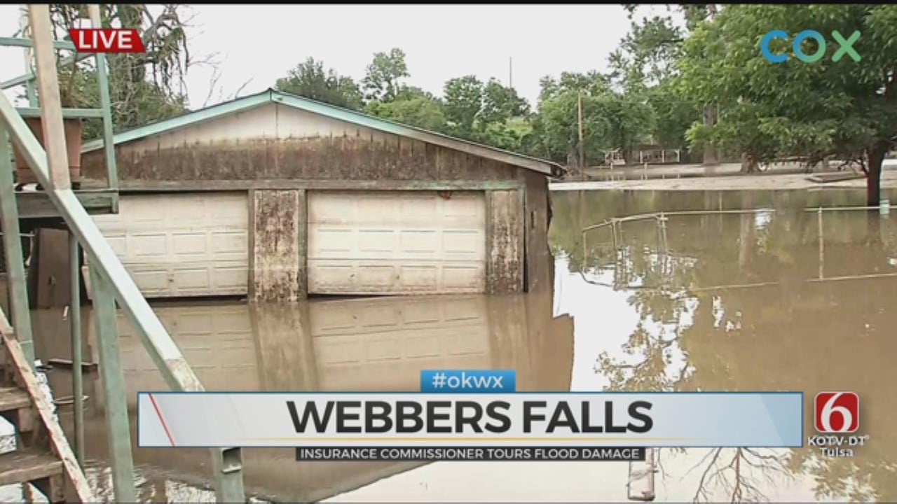Insurance Commissioner Tours Flood Damage In Webbers Falls