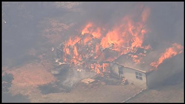 SkyNews 9: Home Damaged By Large Grass Fire In Cleveland County