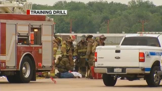 Tulsa Airport Officials, First Responders Run Tornado Drill