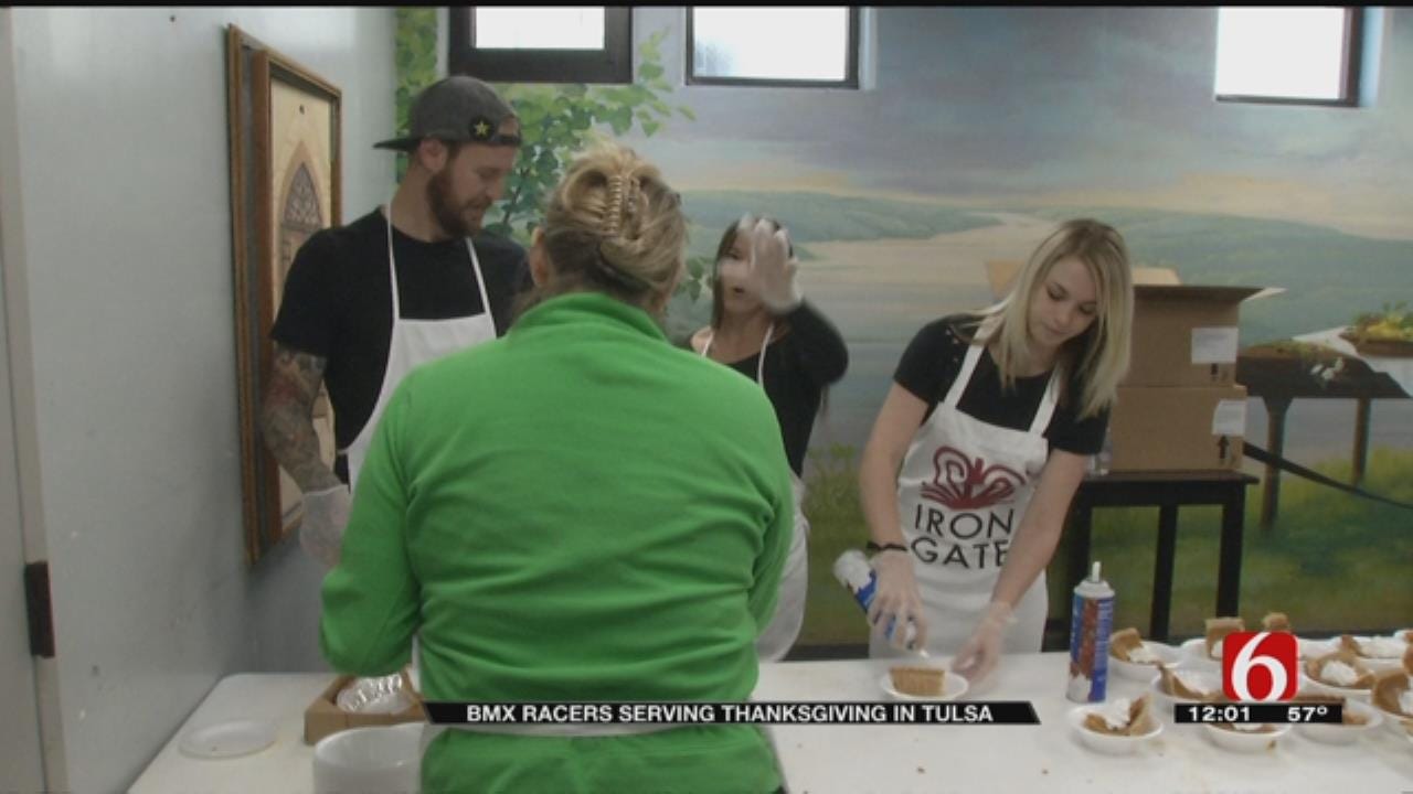 BMX Riders Serve Thanksgiving Meal At Iron Gate