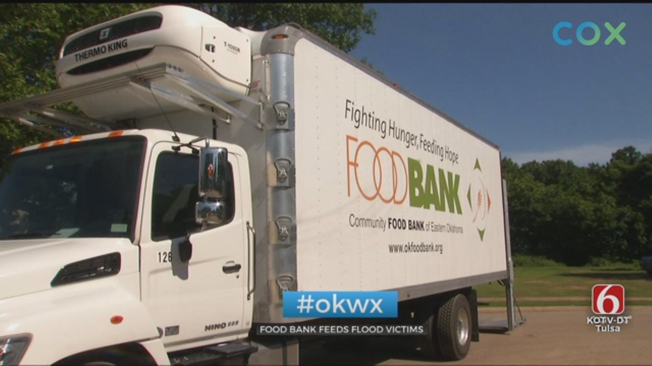 Food Bank Helps Feed Sand Springs Flood Victims With Pop-Up Mobile Pantry