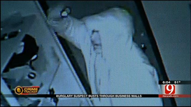Burglar Busts Through Wall To Rob Businesses, Caught On Camera