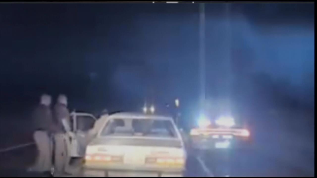 VIDEO: DUI Suspect Lets Car Roll Into Oklahoma Trooper's Open Door