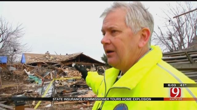 Insurance Commissioner Walks Through Wreckage Of NW OKC House Explosion