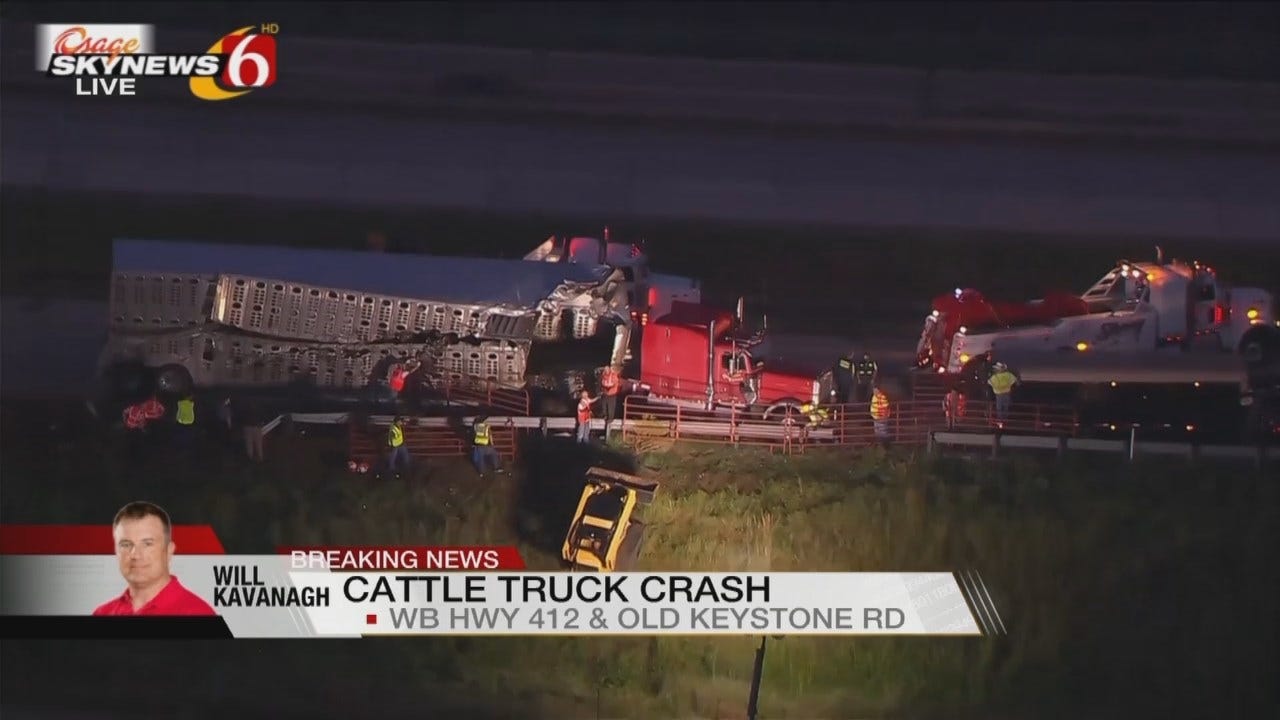 Osage SkyNews 6 HD Flies Over Cattle Truck Wreck