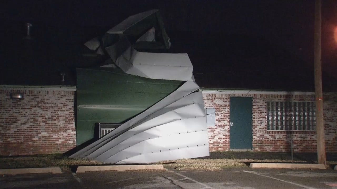 WEB EXTRA: Video Of Roof Damaged At Tulsa Vet Clinic