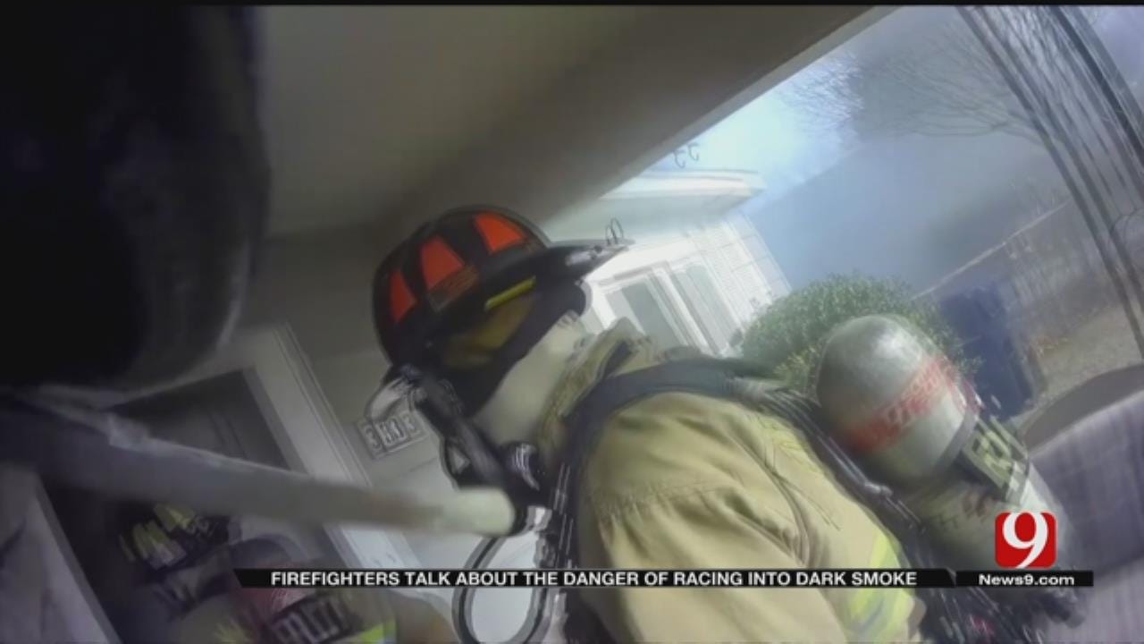 OKC Firefighter Helmet Cam Video Shows Dangers Of Racing Into Dark Smoke
