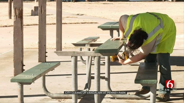 Tulsa Crews Cleaning Up After Vandals At Penney Park