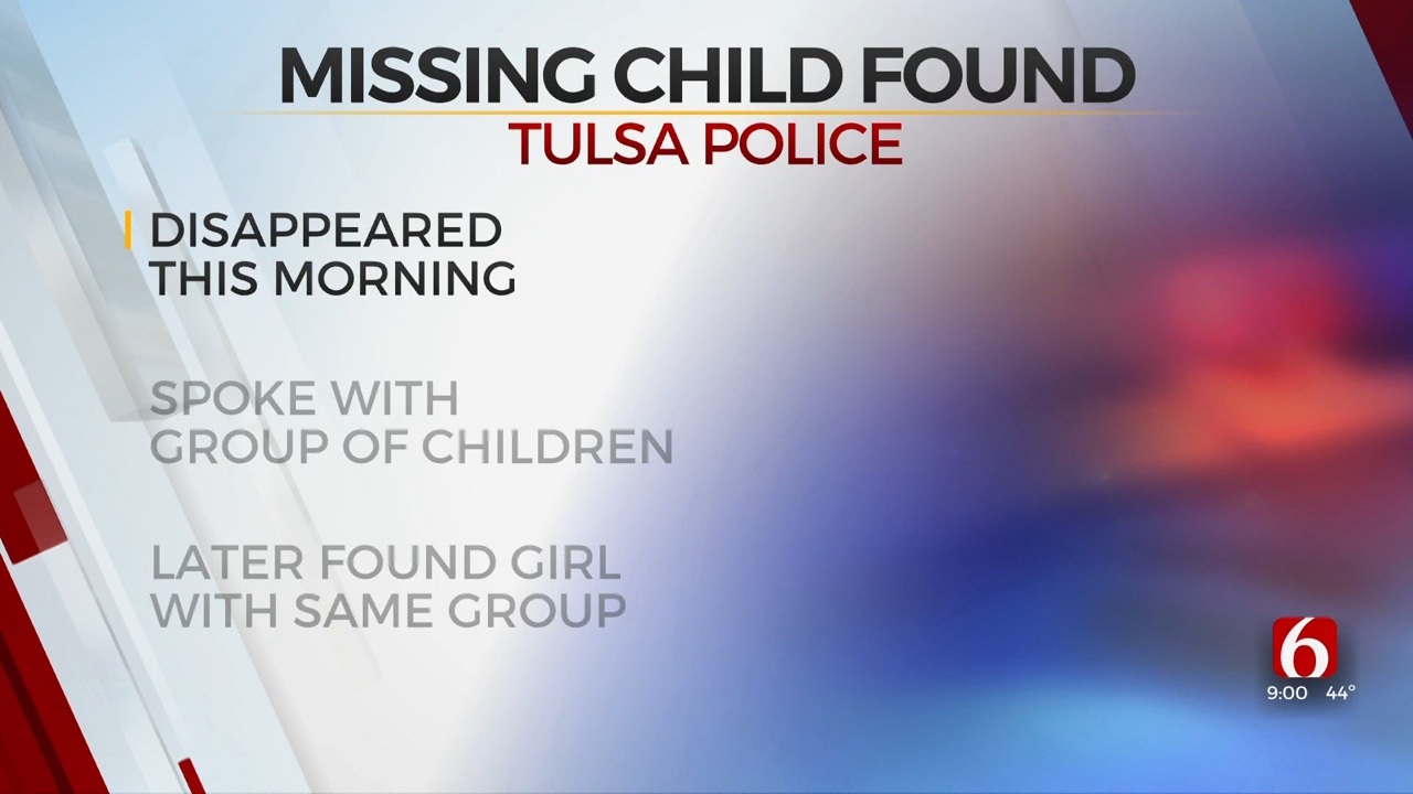 Tulsa Police: Missing 10-Year-Old Girl Found Safe