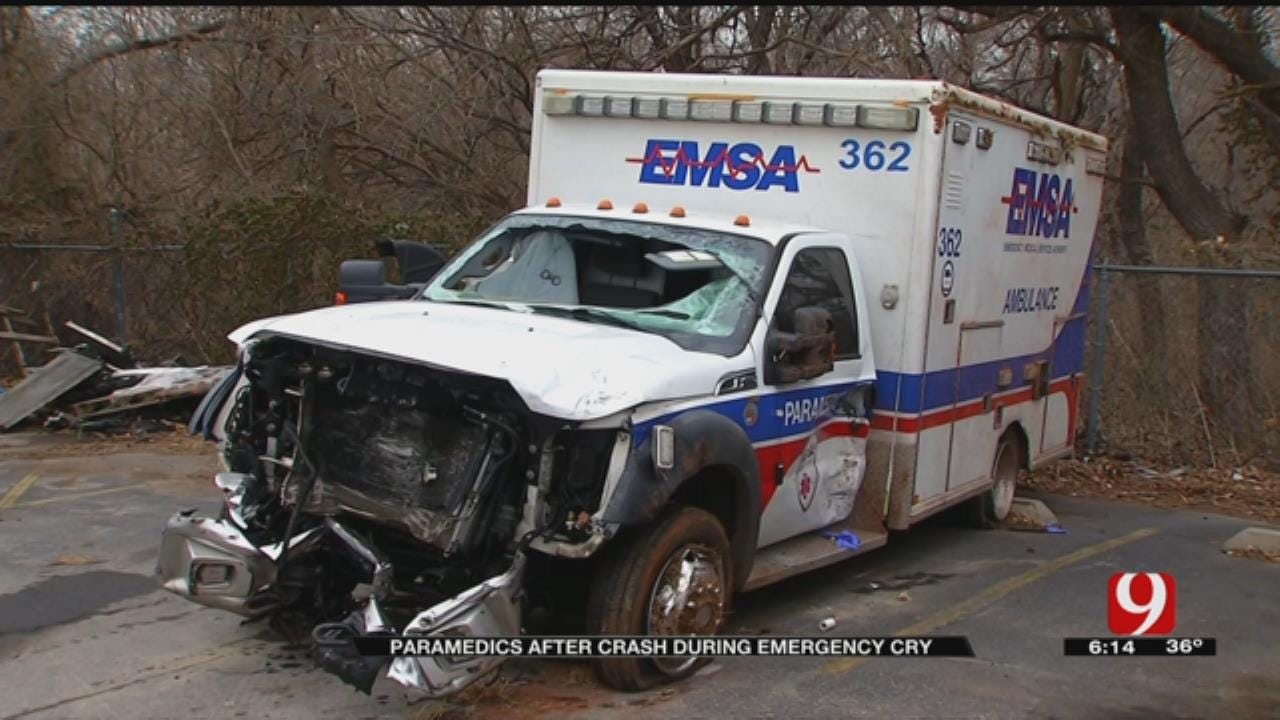 Paramedics Recovering After Rollover Crash In SE OKC