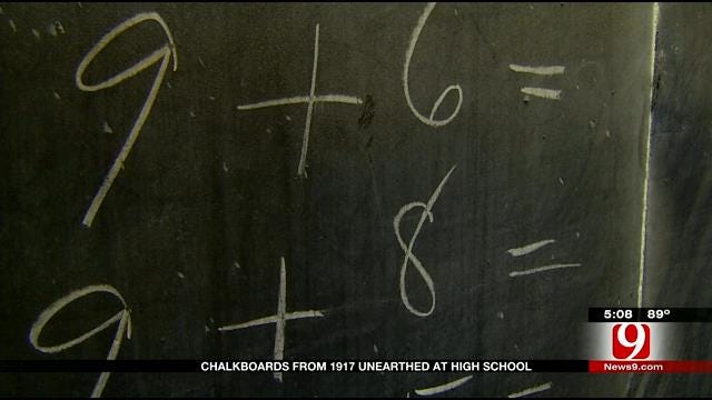 Chalkboards With 1917's Writings, Drawings Found At OKC High School