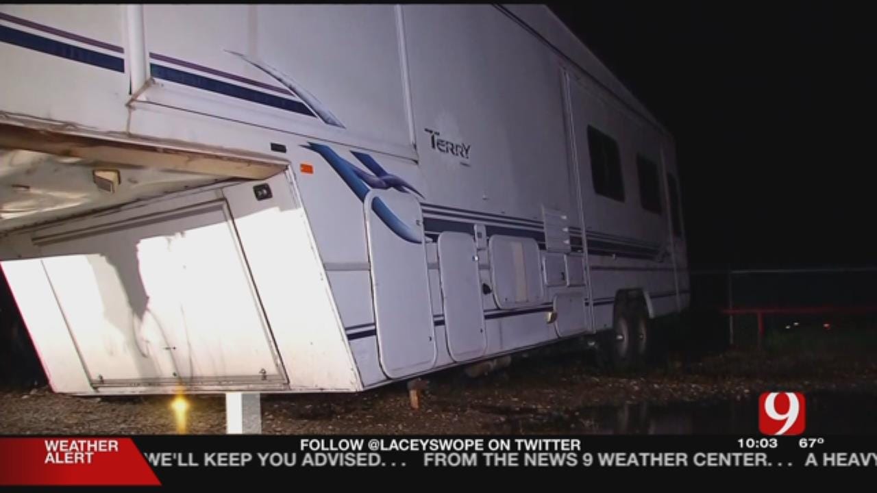 Winds Blow RVs Over In Norman