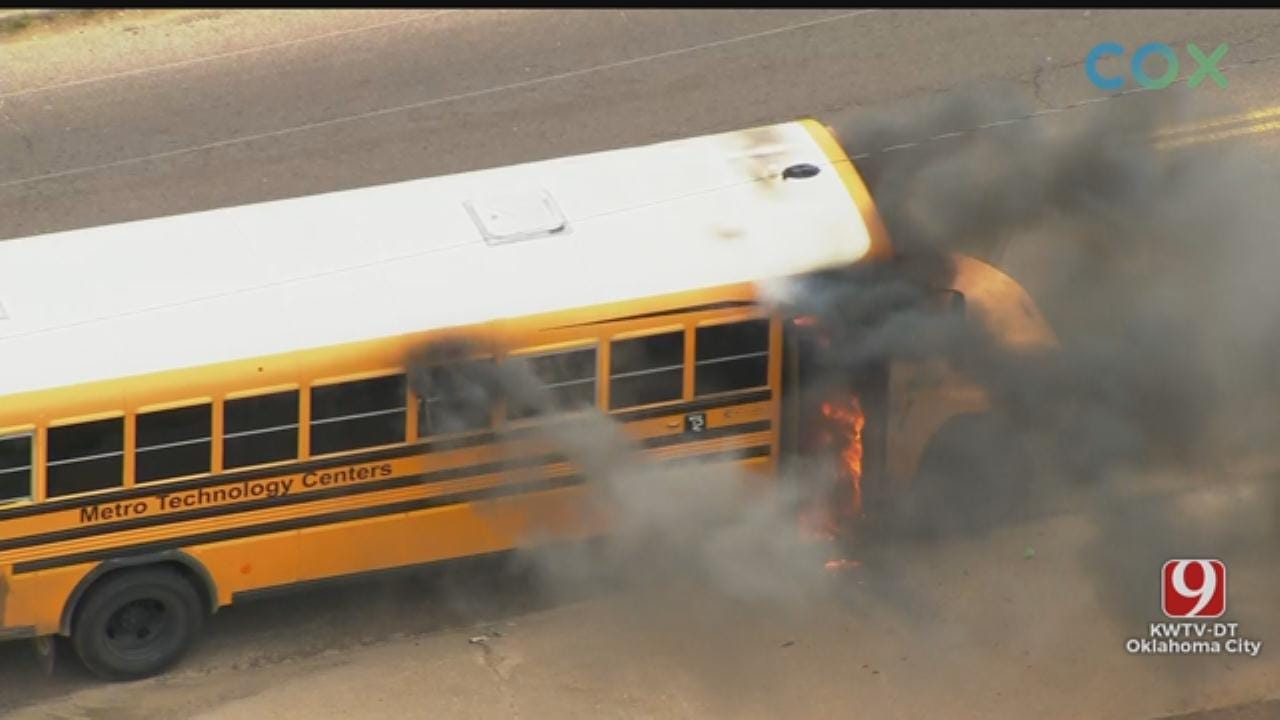 School Bus Catches Fire In Del City