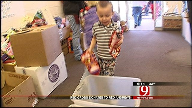 Red Cross Donates Stuffed Christmas Stockings To OKC Non-Profit