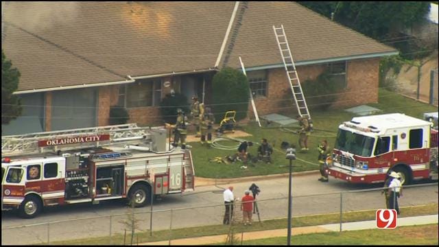 WEB EXTRA: SkyNews 9 Flies Over Vacant House Fire In SW OKC