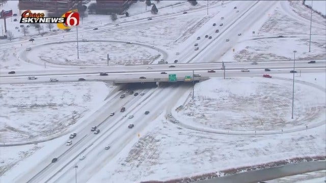 WEB EXTRA: Osage SkyNews 6 HD Flies Over Snowy Tulsa Highways