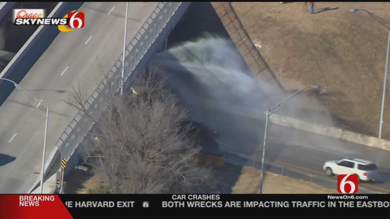 Water Main Break Affects Traffic On Tulsa Highway