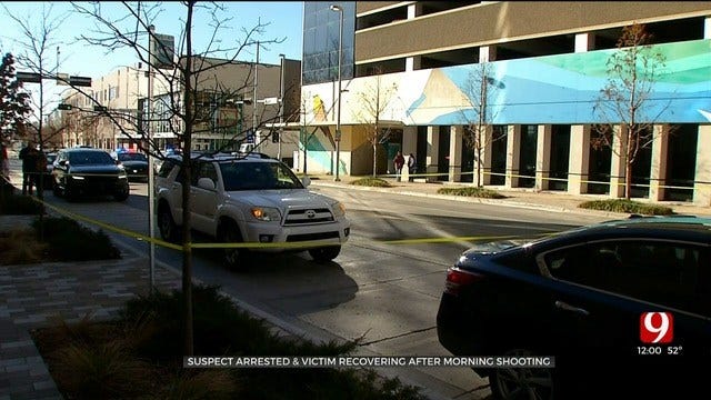 Suspect Arrested, Victim Recovering After Morning Shooting In Downtown OKC