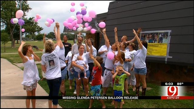 Family and Friends Release Balloons For Glenda Petersen