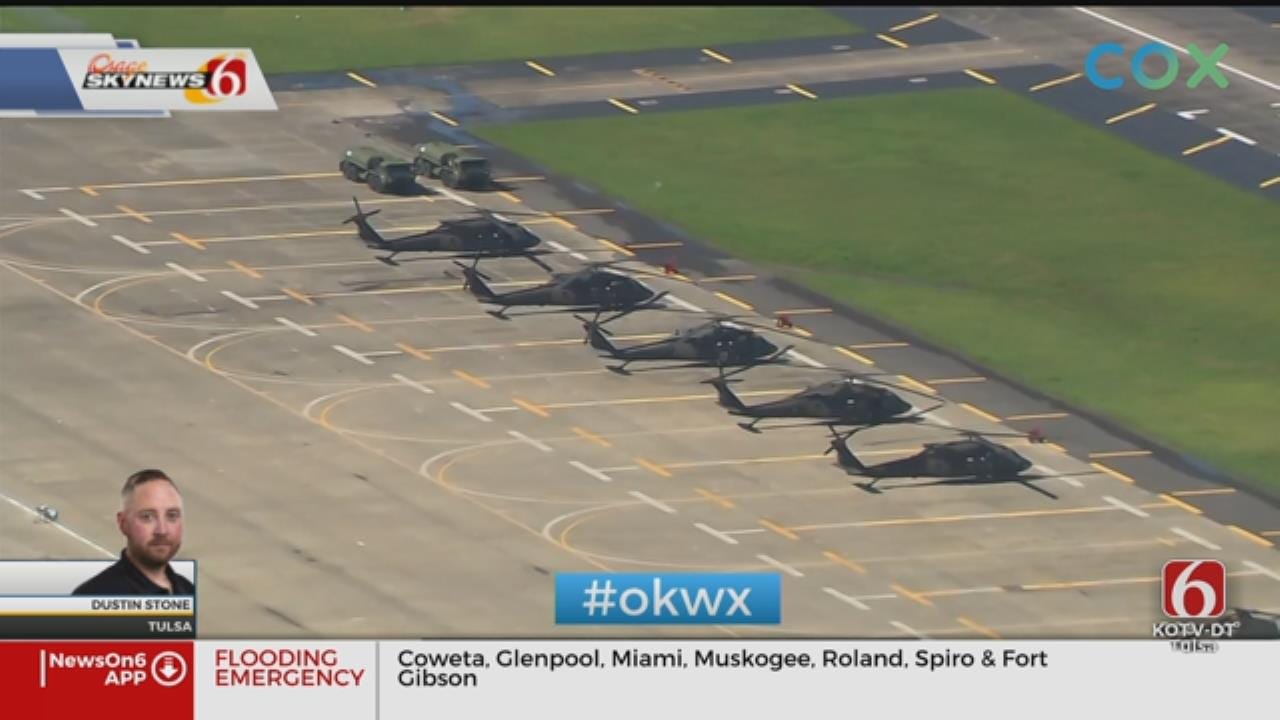 Osage SkyNews 6 HD: Chinooks Stand Waiting To Help With Oklahoma Floods