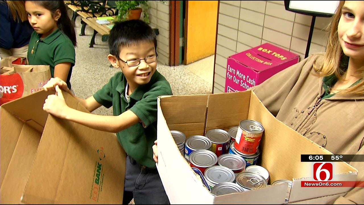 Tulsa Students Donate 1,200-Plus Cans Of Food For Needy
