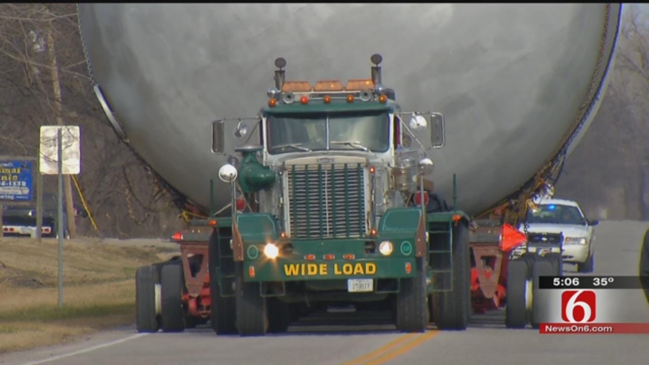 Giant Tank Makes Its Way Down Highways To Port Of Catoosa