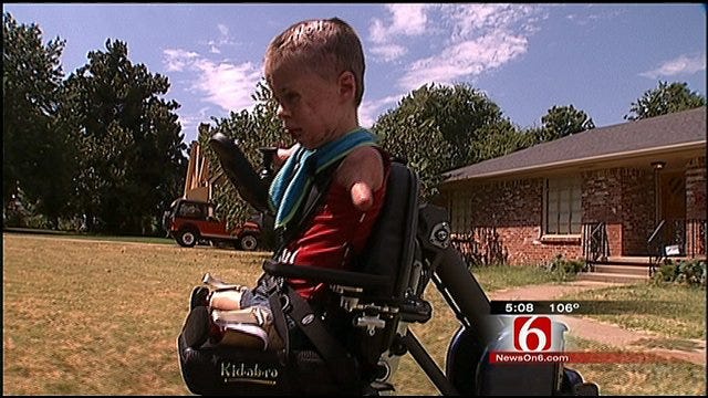 Oologah Meningitis Survivor Jeremiah Mitchell Gets New Wheelchair