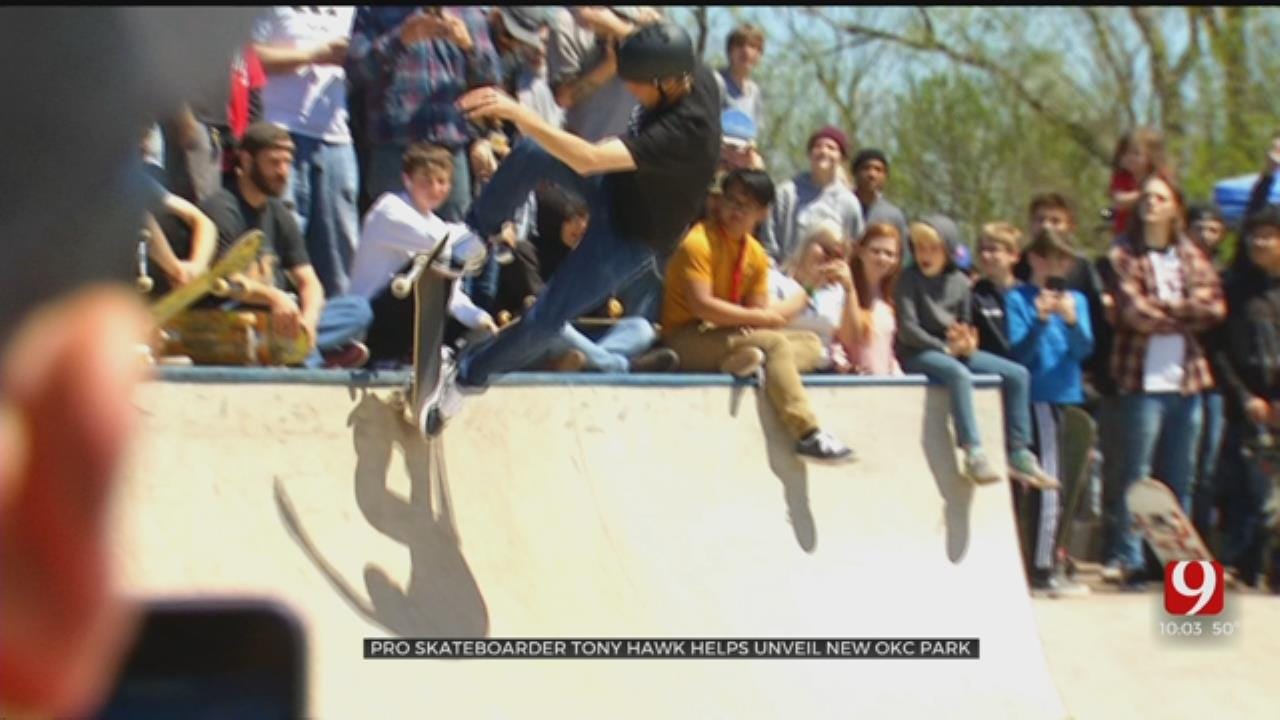 Tony Hawk Helps Break In Newest OKC Skate Park