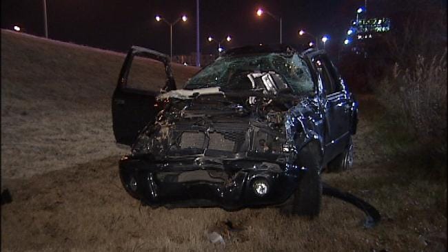 Driver, Passenger Survive Tulsa Rollover Wreck