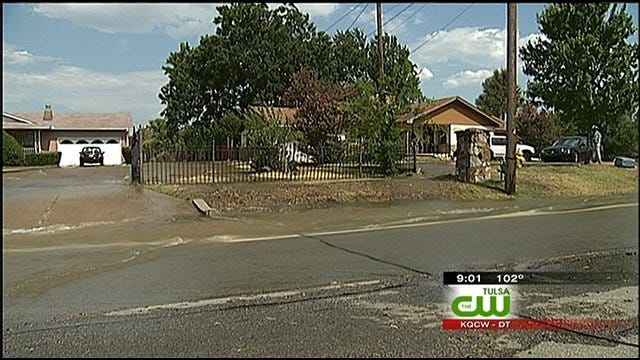 North Tulsa Water Break Floods Neighborhood, Cuts Off Service For Many
