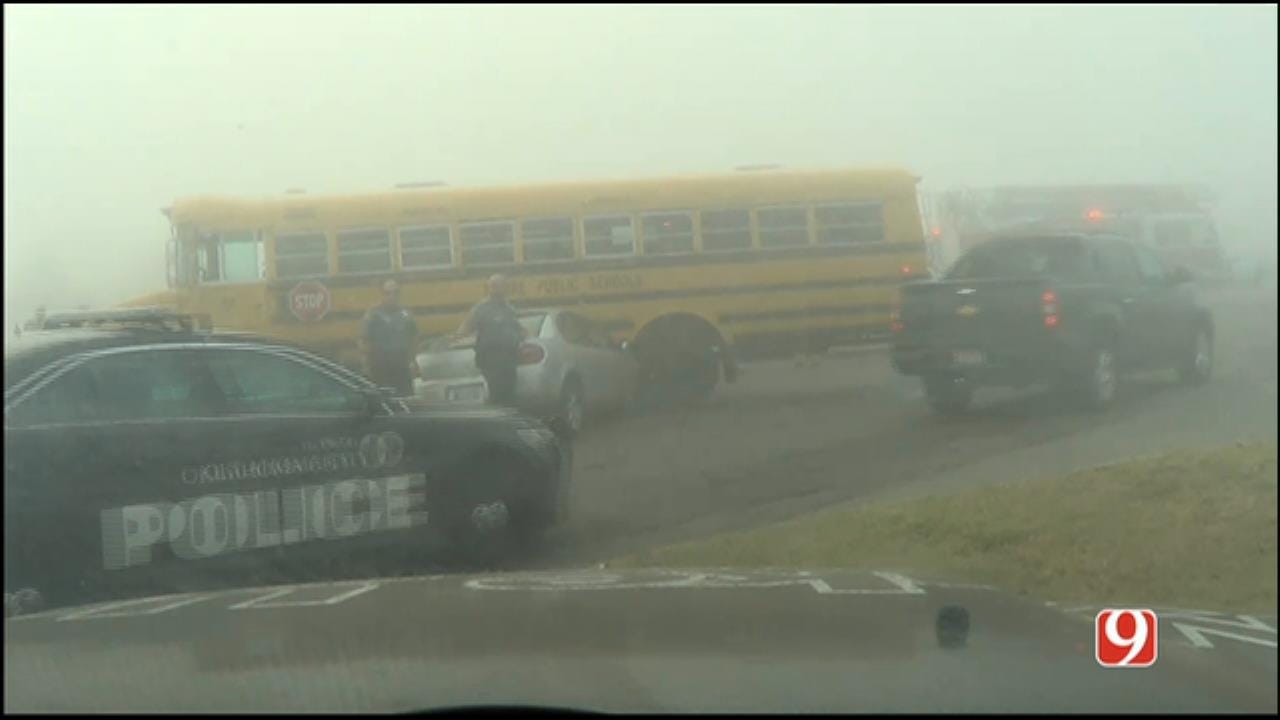 WEB EXTRA: News 9 Crew On Scene Of Moore School Bus Crash