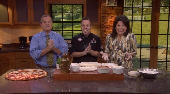 Six In The Morning Anchors Throw Pizza Dough With Andolini's