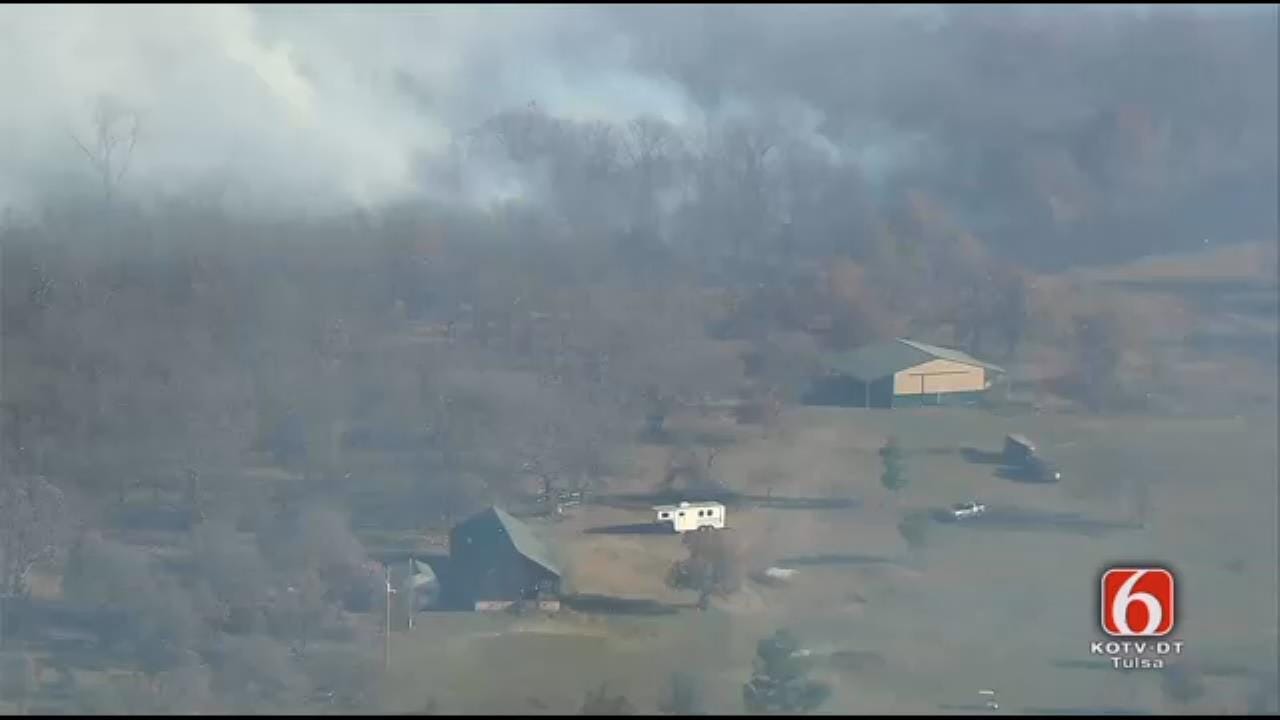 Osage SkyNews 6 HD Video Of Okmulgee County Wildfire