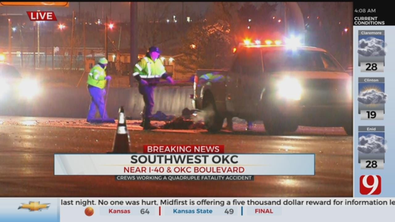 OHP Working Quadruple Fatality Collision In Downtown OKC