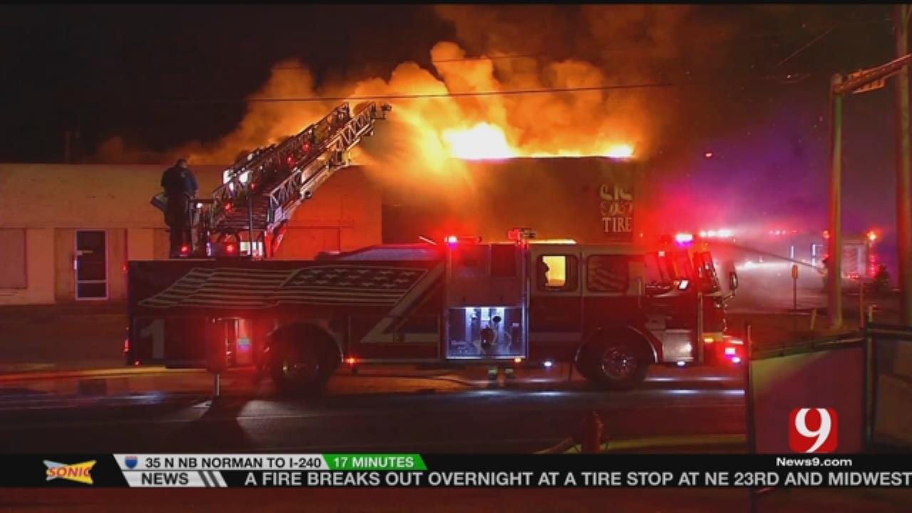 Fire Burns Long At Midwest City Tire Shop