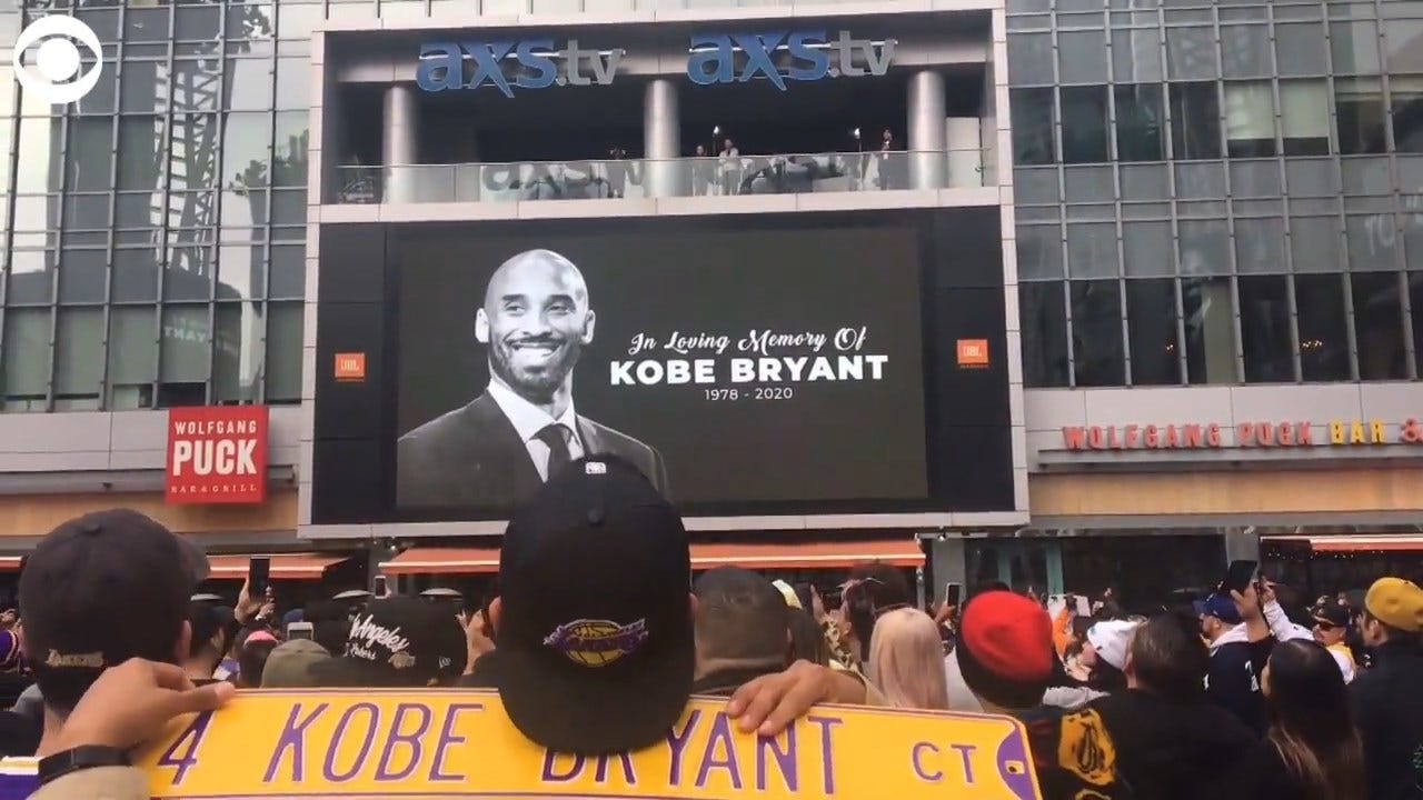 Fans Chant 'Kobe' Outside Staples Center In Los Angeles