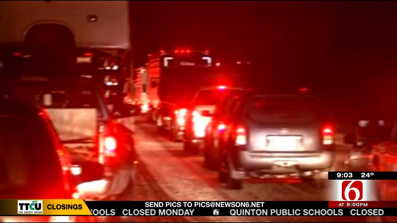 Traffic On Highway 69 Near Eufaula, McAlester At Icy Standstill