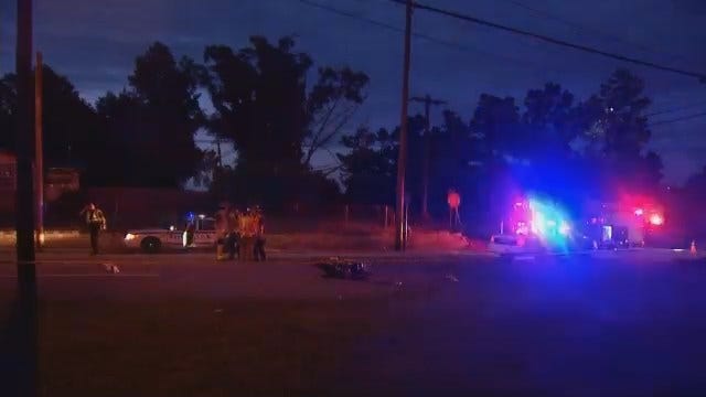 Motorcyclist Injured After Running Into Tulsa Police Car