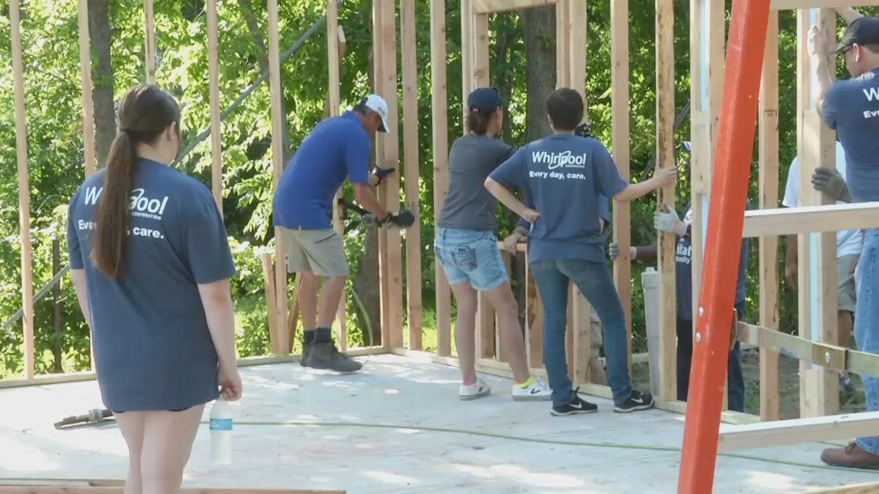 WEB EXTRA: Volunteers Raising Walls At Tulsa Habitat Home